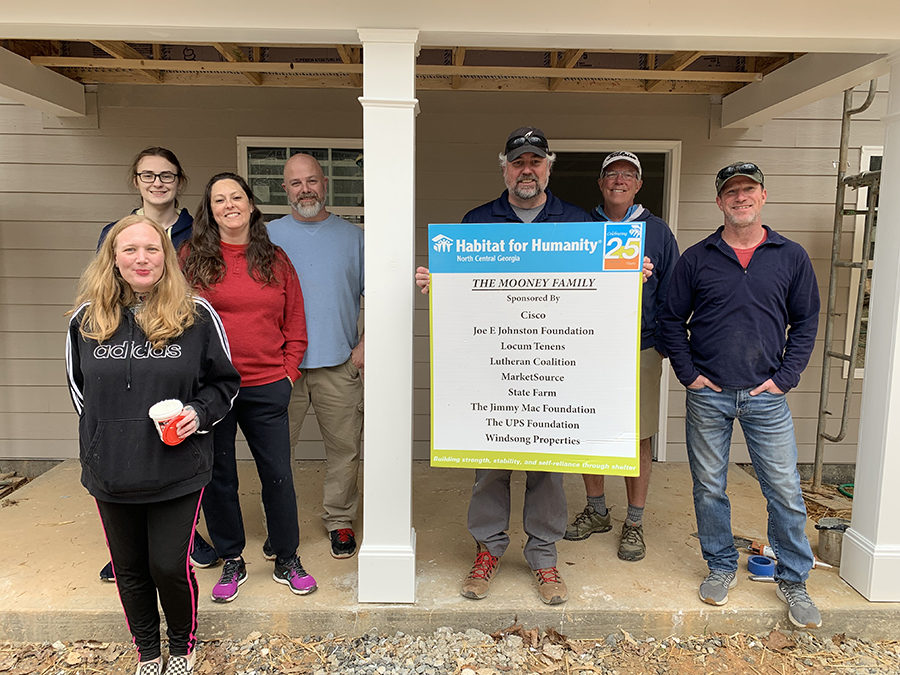 Partnering with Habitat for humanity on a build this past April.