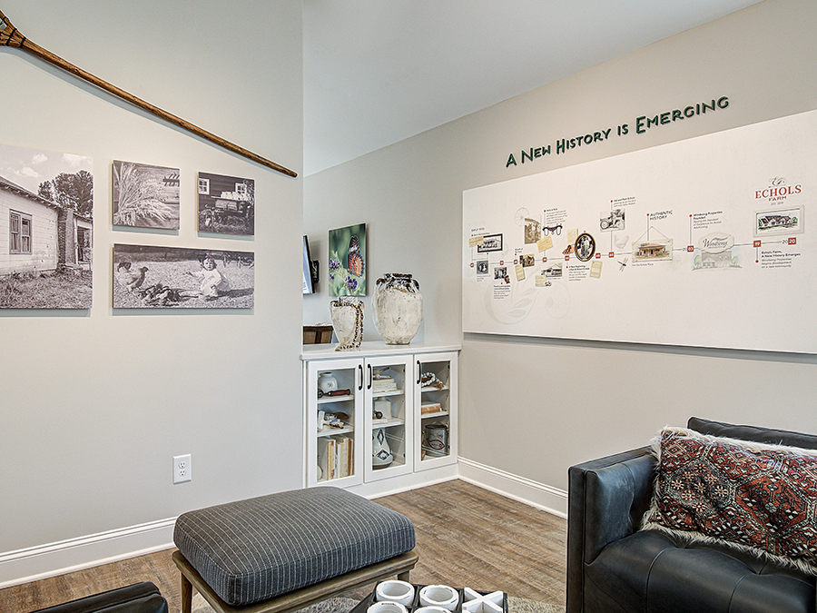 The Echols Farm Welcome Center with timeline and artifacts tells the story of the farm and family.